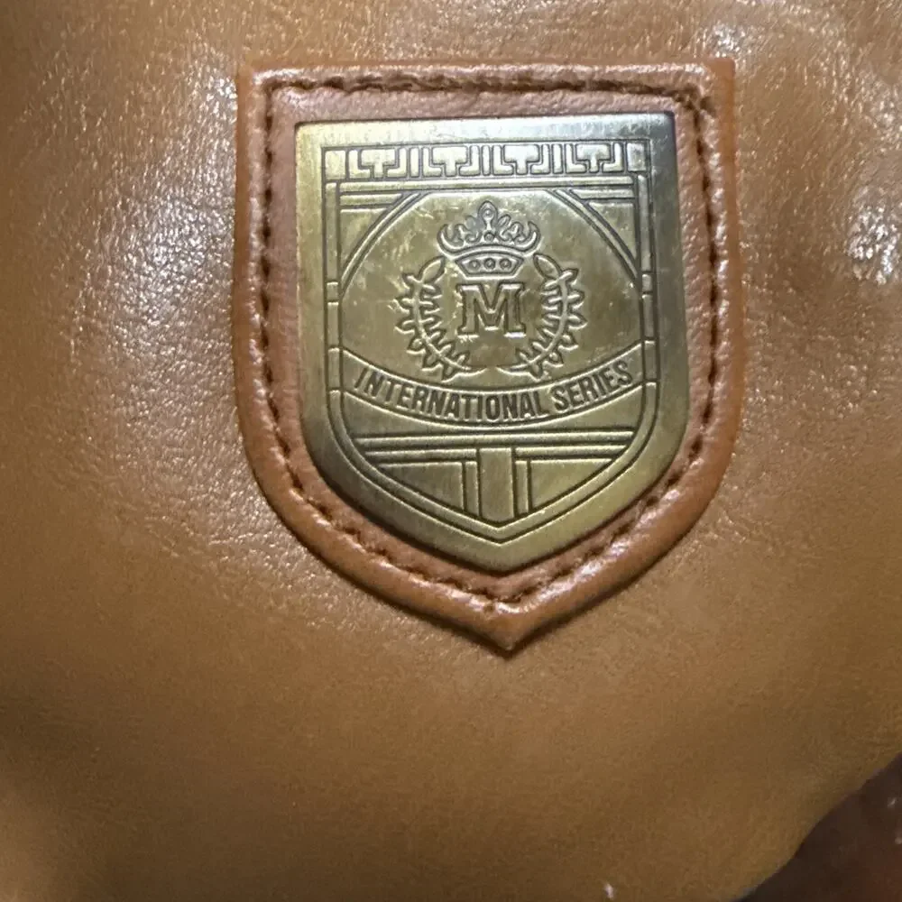 Vintage M International Series Tan Crest Crossbody Bag